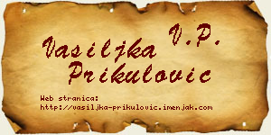 Vasiljka Prikulović vizit kartica